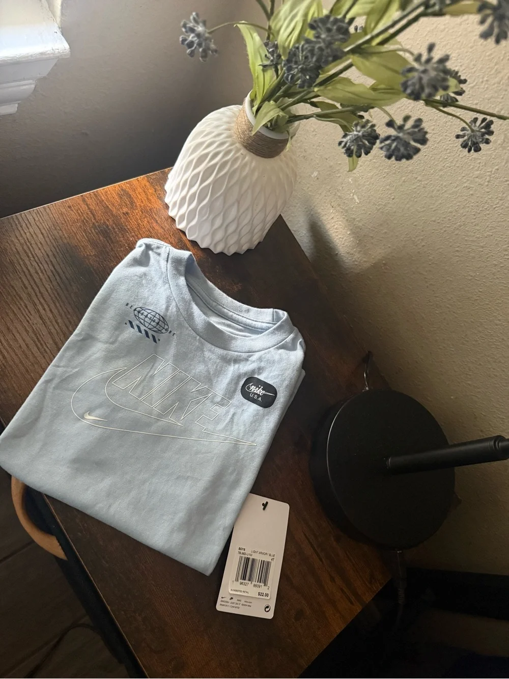 Nike Light Blue Short Sleeve Graphic Logo Tee